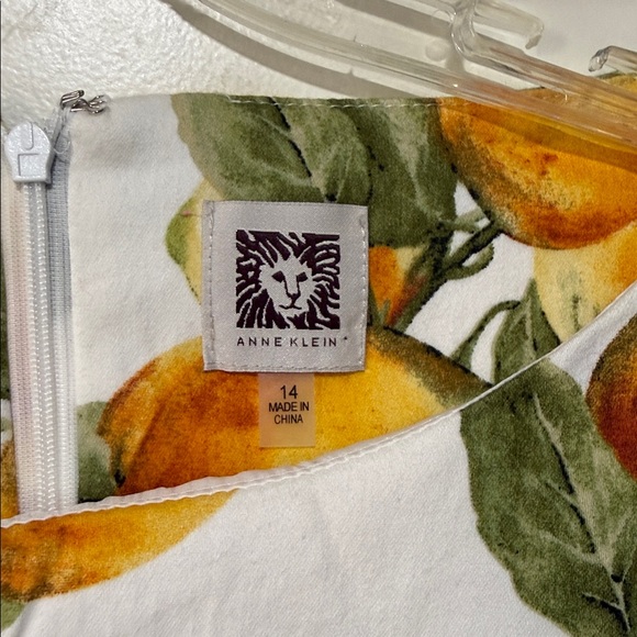 Lemon summer dress Anne Klein size 14 work career office - Picture 2 of 6